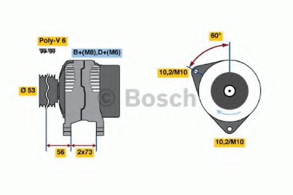 Generator / Alternator 0 986 040 380 BOSCH - Generator /alternator / elemente