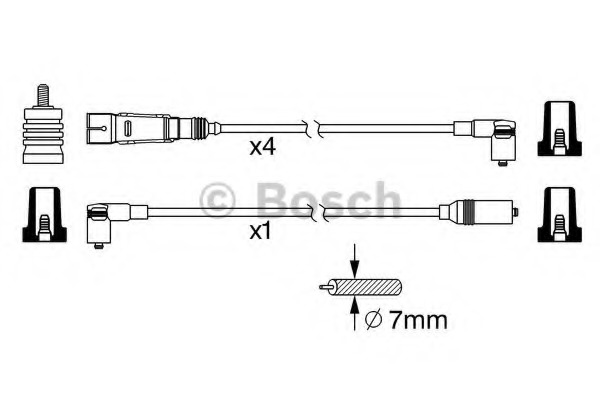 Set cablaj aprinder 0 986 356 369 BOSCH - Fisa bujie