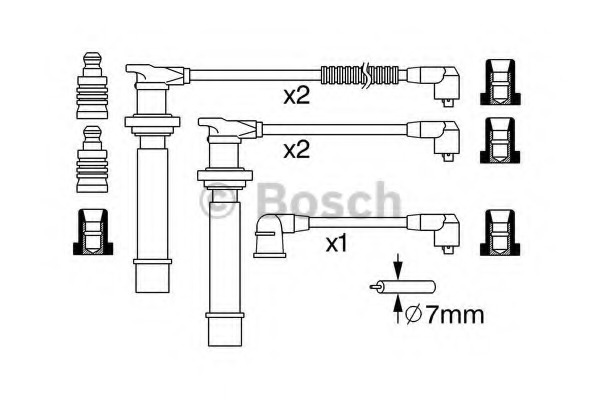 Set cablaj aprinder 0 986 357 274 BOSCH - Fisa bujie