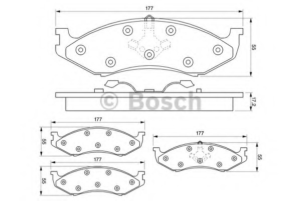 set placute frana,frana disc 0 986 424 284 BOSCH - Frana disc