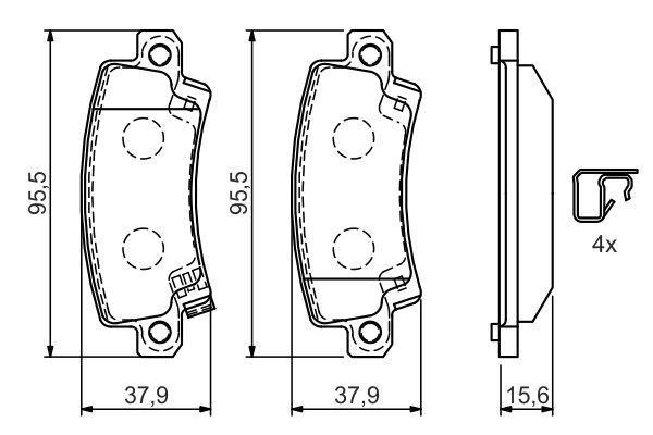 set placute frana,frana disc 0 986 424 790 BOSCH - Set placute frana