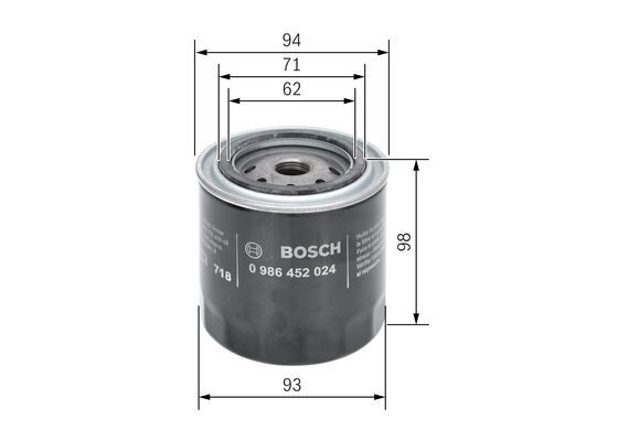 Filtru ulei 0 986 452 024 BOSCH - Filtru ulei