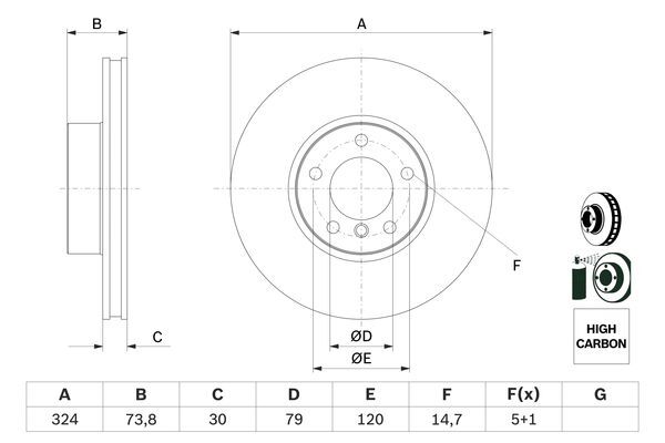 Disc frana 0 986 478 024 BOSCH - Frana disc