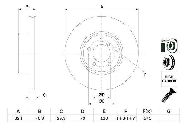 Disc frana 0 986 479 115 BOSCH - Frana disc Disc frana 0 986 479 115 BOSCH - Frana disc