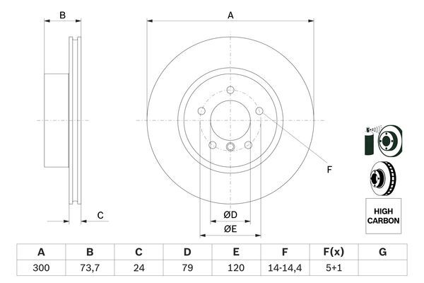 Disc frana 0 986 479 216 BOSCH - Frana disc