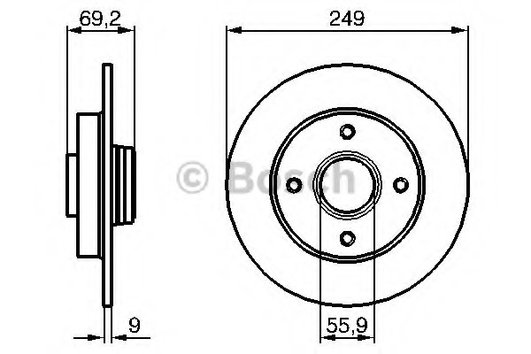 Disc frana 0 986 479 255 BOSCH - Frana disc