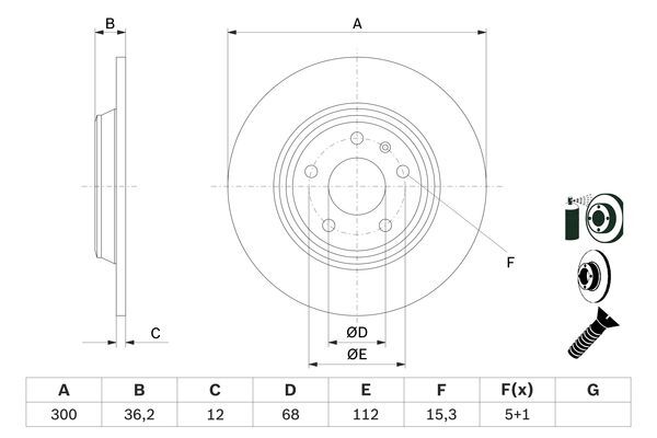 Disc frana 0 986 479 382 BOSCH - Disc frana