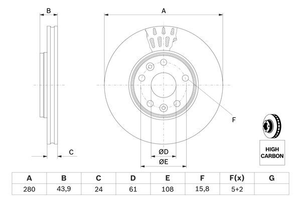 Disc frana 0 986 479 555 BOSCH - Disc frana