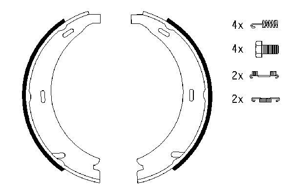 Set saboti frana, frana de mana 0 986 487 543 BOSCH - Frana tambur Set saboti frana, frana de mana 0 986 487 543 BOSCH - Frana tambur