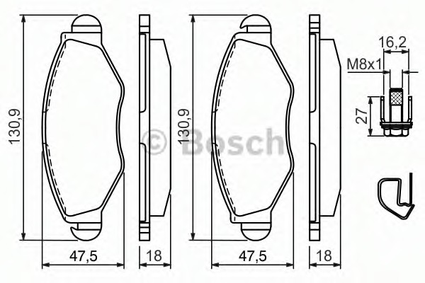set placute frana,frana disc 0 986 494 039 BOSCH - Frana disc set placute frana,frana disc 0 986 494 039 BOSCH - Frana disc