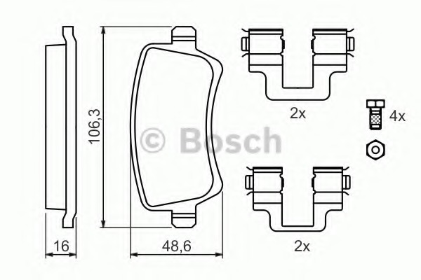 set placute frana,frana disc 0 986 494 175 BOSCH - Frana disc set placute frana,frana disc 0 986 494 175 BOSCH - Frana disc