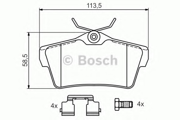 set placute frana,frana disc 0 986 494 192 BOSCH - Frana disc