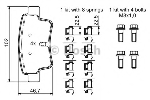 set placute frana,frana disc 0 986 494 222 BOSCH - Set placute frana set placute frana,frana disc 0 986 494 222 BOSCH - Set placute frana