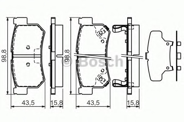 set placute frana,frana disc 0 986 494 237 BOSCH - Frana disc