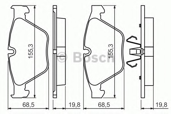 set placute frana,frana disc 0 986 494 354 BOSCH - Frana disc