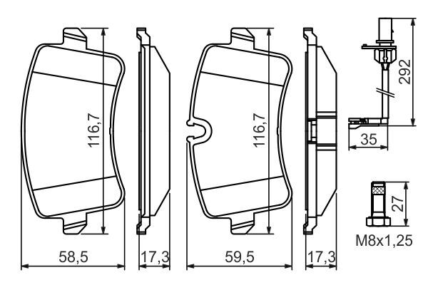 set placute frana,frana disc 0 986 494 446 BOSCH - Frana disc