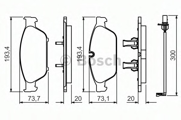 set placute frana,frana disc 0 986 494 447 BOSCH - Frana disc