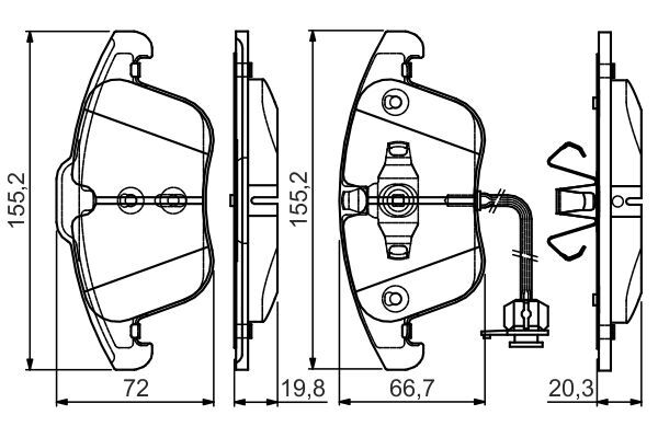 set placute frana,frana disc 0 986 495 129 BOSCH - Frana disc