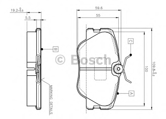 set placute frana,frana disc 0 986 TB2 008 BOSCH - Frana disc set placute frana,frana disc 0 986 TB2 008 BOSCH - Frana disc