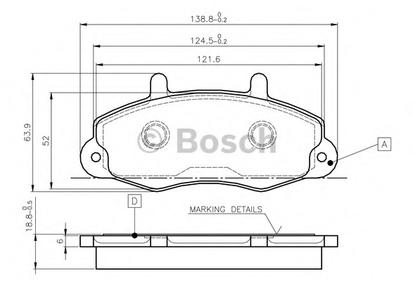 set placute frana,frana disc 0 986 TB2 019 BOSCH - Frana disc
