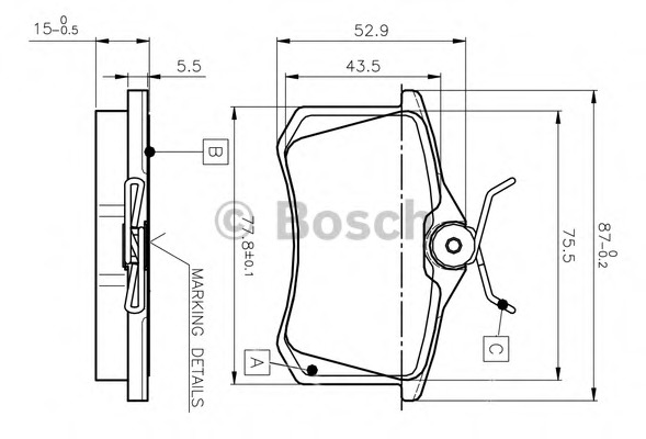 set placute frana,frana disc 0 986 TB2 140 BOSCH - Frana disc set placute frana,frana disc 0 986 TB2 140 BOSCH - Frana disc