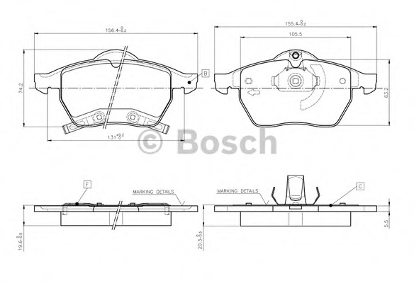 set placute frana,frana disc 0 986 TB2 215 BOSCH - Frana disc