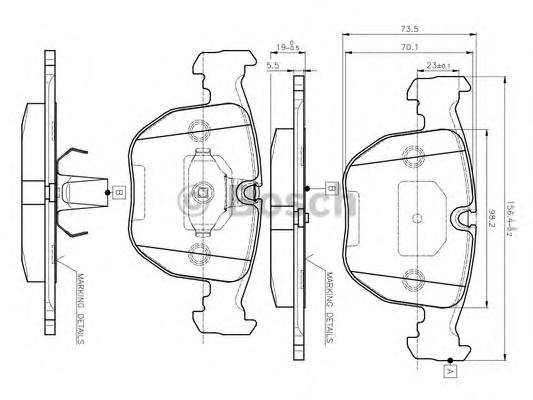 set placute frana,frana disc 0 986 TB2 292 BOSCH - Frana disc