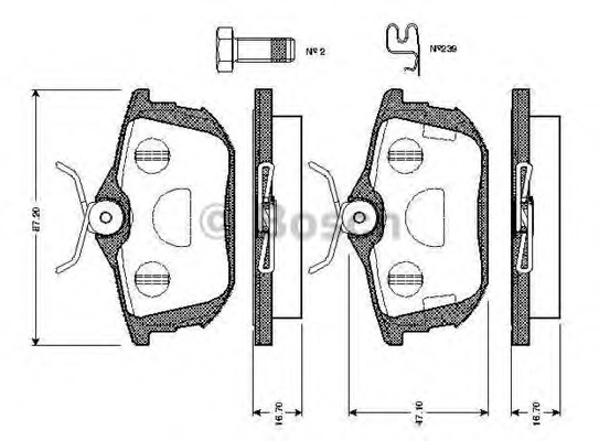 set placute frana,frana disc 0 986 TB2 299 BOSCH - Set placute frana set placute frana,frana disc 0 986 TB2 299 BOSCH - Set placute frana