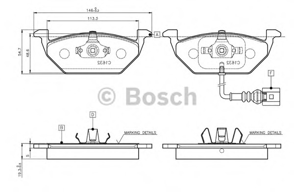 set placute frana,frana disc 0 986 TB2 314 BOSCH - Frana disc set placute frana,frana disc 0 986 TB2 314 BOSCH - Frana disc