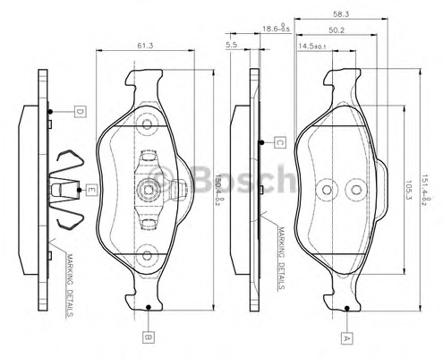 set placute frana,frana disc 0 986 TB2 812 BOSCH - Set placute frana set placute frana,frana disc 0 986 TB2 812 BOSCH - Set placute frana