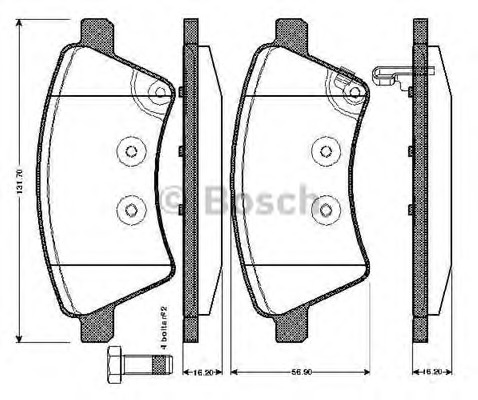 set placute frana,frana disc 0 986 TB2 936 BOSCH - Frana disc