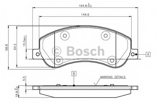 set placute frana,frana disc 0 986 TB2 951 BOSCH - Frana disc