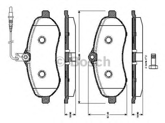 set placute frana,frana disc 0 986 TB3 037 BOSCH - Frana disc