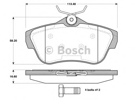 set placute frana,frana disc 0 986 TB3 084 BOSCH - Frana disc