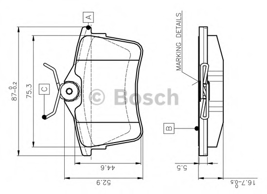 set placute frana,frana disc 0 986 TB3 091 BOSCH - Frana disc set placute frana,frana disc 0 986 TB3 091 BOSCH - Frana disc