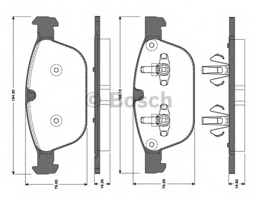 set placute frana,frana disc 0 986 TB3 095 BOSCH - Frana disc