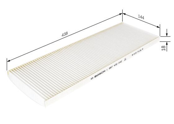 Filtru, aer habitaclu 1 987 432 042 BOSCH - Filtru aer habitaclu