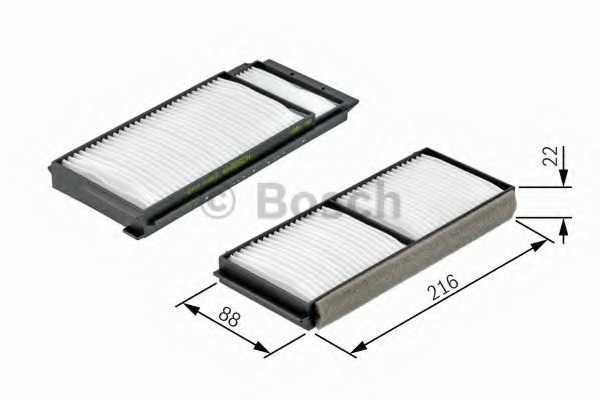 Filtru, aer habitaclu 1 987 432 163 BOSCH - Filtru aer habitaclu