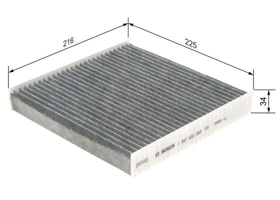 Filtru, aer habitaclu 1 987 432 383 BOSCH - Filtru aer habitaclu
