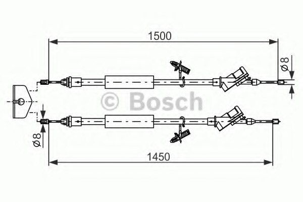 Cablu, frana de parcare 1 987 477 222 BOSCH - Maneta/ cablu Cablu, frana de parcare 1 987 477 222 BOSCH - Maneta/ cablu