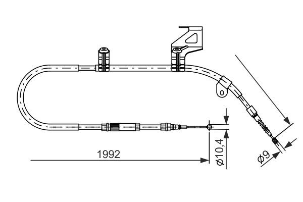 Cablu, frana de parcare 1 987 477 242 BOSCH - Maneta/ cablu