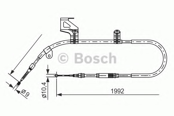 Cablu, frana de parcare 1 987 477 244 BOSCH - Maneta/ cablu