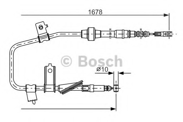 Cablu, frana de parcare 1 987 477 736 BOSCH - Maneta/ cablu