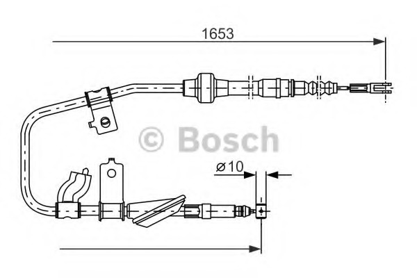 Cablu, frana de parcare 1 987 477 738 BOSCH - Maneta/ cablu