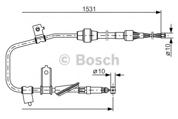 Cablu, frana de parcare 1 987 477 788 BOSCH - Maneta/ cablu