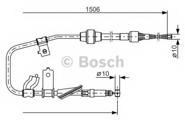 Cablu, frana de parcare 1 987 477 789 BOSCH - Maneta/ cablu