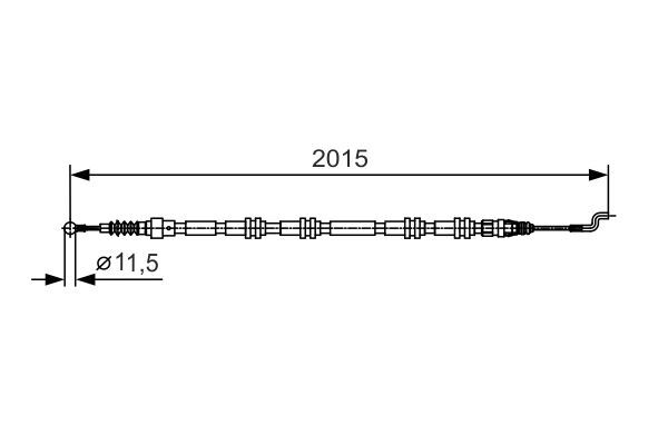 Cablu, frana de parcare 1 987 482 017 BOSCH - Maneta/ cablu Cablu, frana de parcare 1 987 482 017 BOSCH - Maneta/ cablu