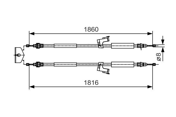 Cablu, frana de parcare 1 987 482 019 BOSCH - Maneta/ cablu Cablu, frana de parcare 1 987 482 019 BOSCH - Maneta/ cablu