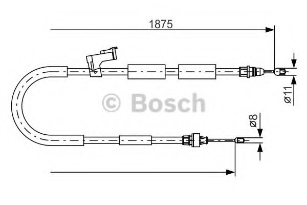 Cablu, frana de parcare 1 987 482 057 BOSCH - Maneta/ cablu