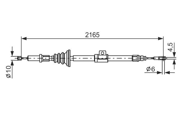 Cablu, frana de parcare 1 987 482 105 BOSCH - Maneta/ cablu